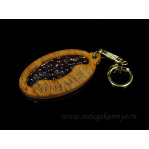 Брелок именной из дерева с гранатом "Зинаида", 78*44мм