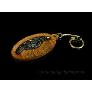 Брелок именной из дерева с топазом "Дина", 78*44мм.