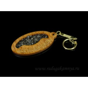 Брелок именной из дерева с топазом "Аркадий", 78*44мм.