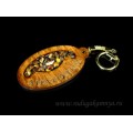 Брелок именной из дерева с тигровым глазом "Анатолий", 78*44мм