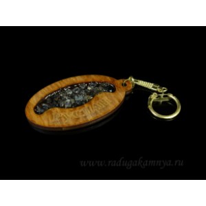 Брелок именной из дерева с топазом "Руслан", 78*44мм.