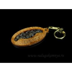 Брелок именной из дерева с топазом "Пётр", 78*44мм