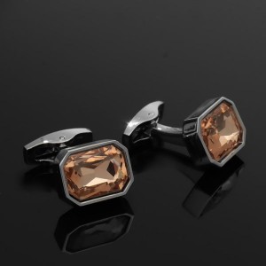 Запонки "Элегантность", цвет оранжевый, цвет серебристый