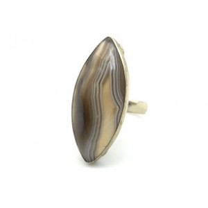 Кольцо с агатом ботсвана "Рис" 17*38мм. Кольцо с агатом ботсвана "Рис" 17*38мм.