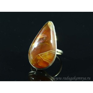 Кольцо агат " Капля " 18*32мм