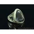 Кольцо агат моховой " Грация " 17*23мм.