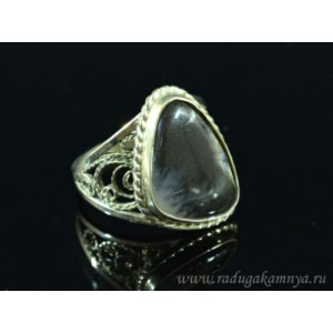 Кольцо агат моховой " Грация " 17*23мм.