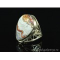 Кольцо агат крейзи " Капля " 19*27мм