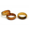 Кольцо из агата тонированного ширина 5-6мм цвет карамельный