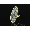 Кольцо агат моховой " Грация " 17*39мм