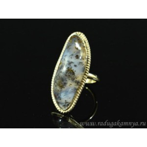 Кольцо агат моховой " Грация " 17*39мм