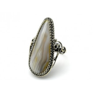 Кольцо агат ботсвана 15*33мм