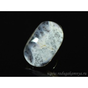 Кольцо с агатом моховым " Овал "  24*38мм