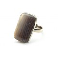Кольцо агат ботсвана "Прямоугольник" 13*22мм.