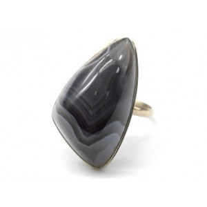 Кольцо с агатом ботсвана " Грация "17*29мм