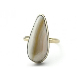 Кольцо агат ботсвана " Капля " 13*28мм