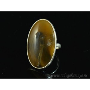 Кольцо с агатом моховым в посеребрении овал 24*38мм