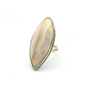 Кольцо с агатом 21*47мм