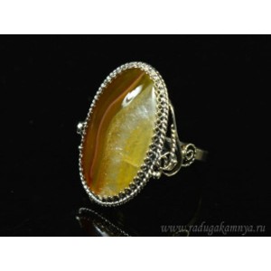 Кольцо агат 17*28мм