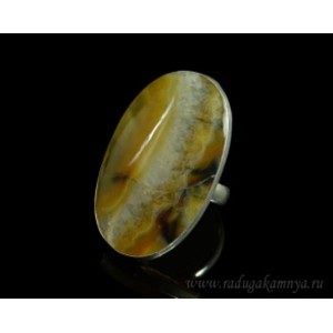 Кольцо агат " Овал " 24*39мм