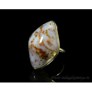 Кольцо агат моховой " Грация " 20*31мм