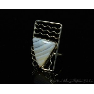 Кольцо с агатом 22*35мм