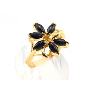 Кольцо с позолотой "Шесть камней" из агата