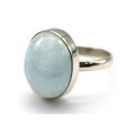Кольцо с аквамарином " Овал " 13*16мм