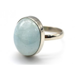Кольцо с аквамарином " Овал " 13*16мм