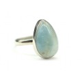 Кольцо с аквамарином  " Капля " 11*17мм