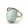 Кольцо с аквамарином " Овал " 12*16мм