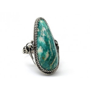 Кольцо амазонит " Капля " 15*35мм.