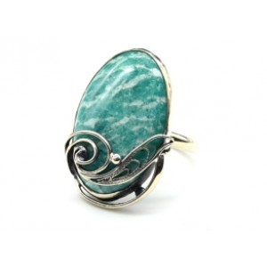 Кольцо с амазонитом 21*31мм