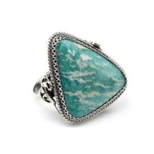 Кольцо амазонит" Грация " 25*30мм.