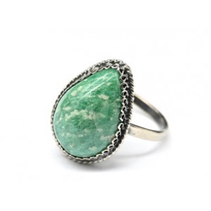Кольцо амазонит " Капля " 15*22мм.