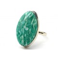 Кольцо с амазонитом " Овал " 16*26мм