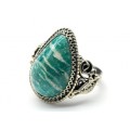 Кольцо амазонит " Капля " 17*24мм