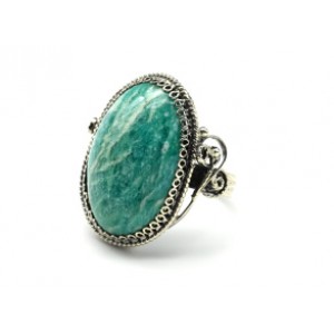Кольцо амазонит 20*28мм.