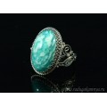 Кольцо амазонит, 17*24мм.