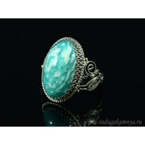 Кольцо амазонит, 17*24мм.