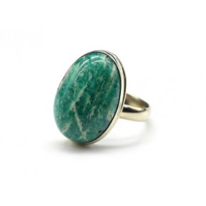 Кольцо с амазонитом "Овал" 14*20мм.