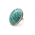 Кольцо с амазонитом "Овал" 22*29мм.