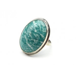 Кольцо с амазонитом "Овал" 22*29мм.