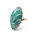 Кольцо с амазонитом " Рис " 15*26мм