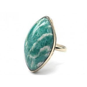 Кольцо с амазонитом " Рис " 15*26мм