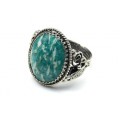Кольцо амазонит "Овал" 18*22мм.