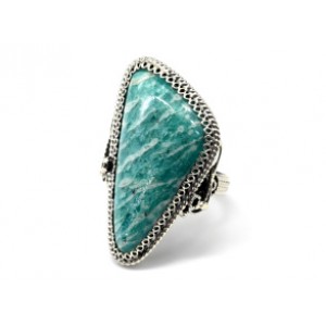 Кольцо амазонит " Грация " 21*37мм.