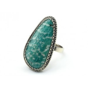 Кольцо амазонит "Грация" 15*29мм.