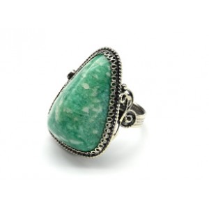 Кольцо амазонит "Грация" 23*30мм.
