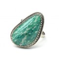 Кольцо амазонит " Грация " 18*28мм